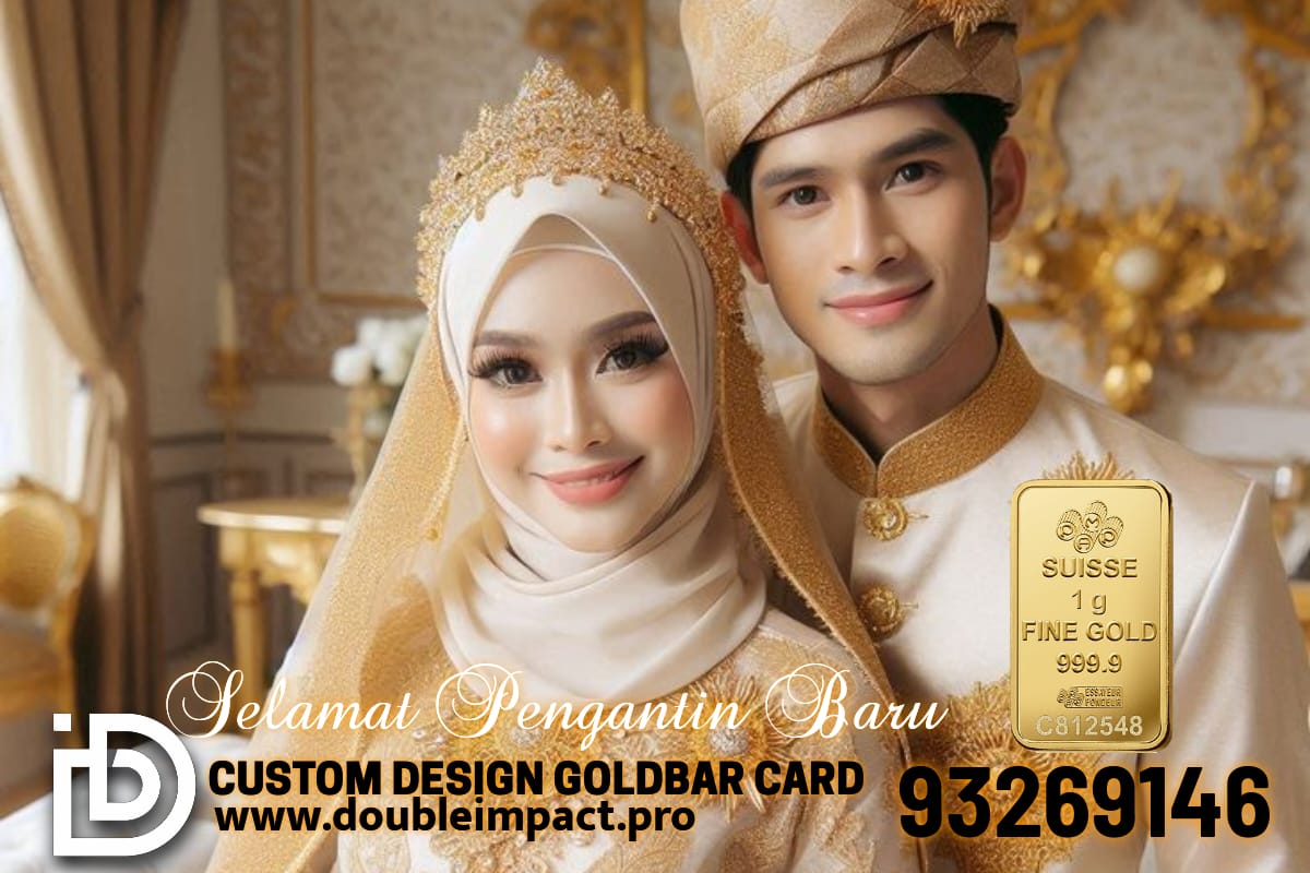 CUSTOM DESIGN WEDDING GOLDBAR CARD